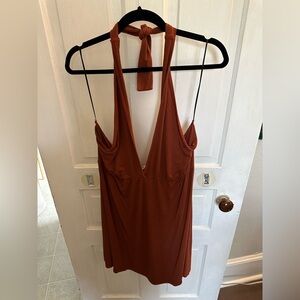 EARTHBOUND Terracotta Halter Dress